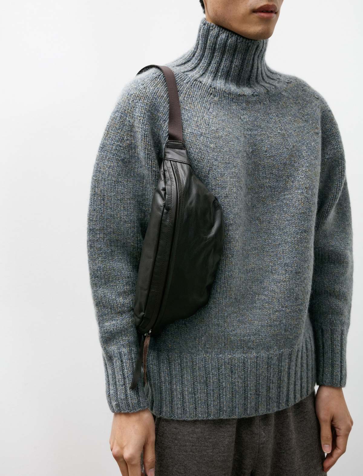 Hender Scheme Cow Waist Pouch Bag - Choco | Garmentory Hender Scheme Cow Waist Pouch Bag - Choco | Garmentory
