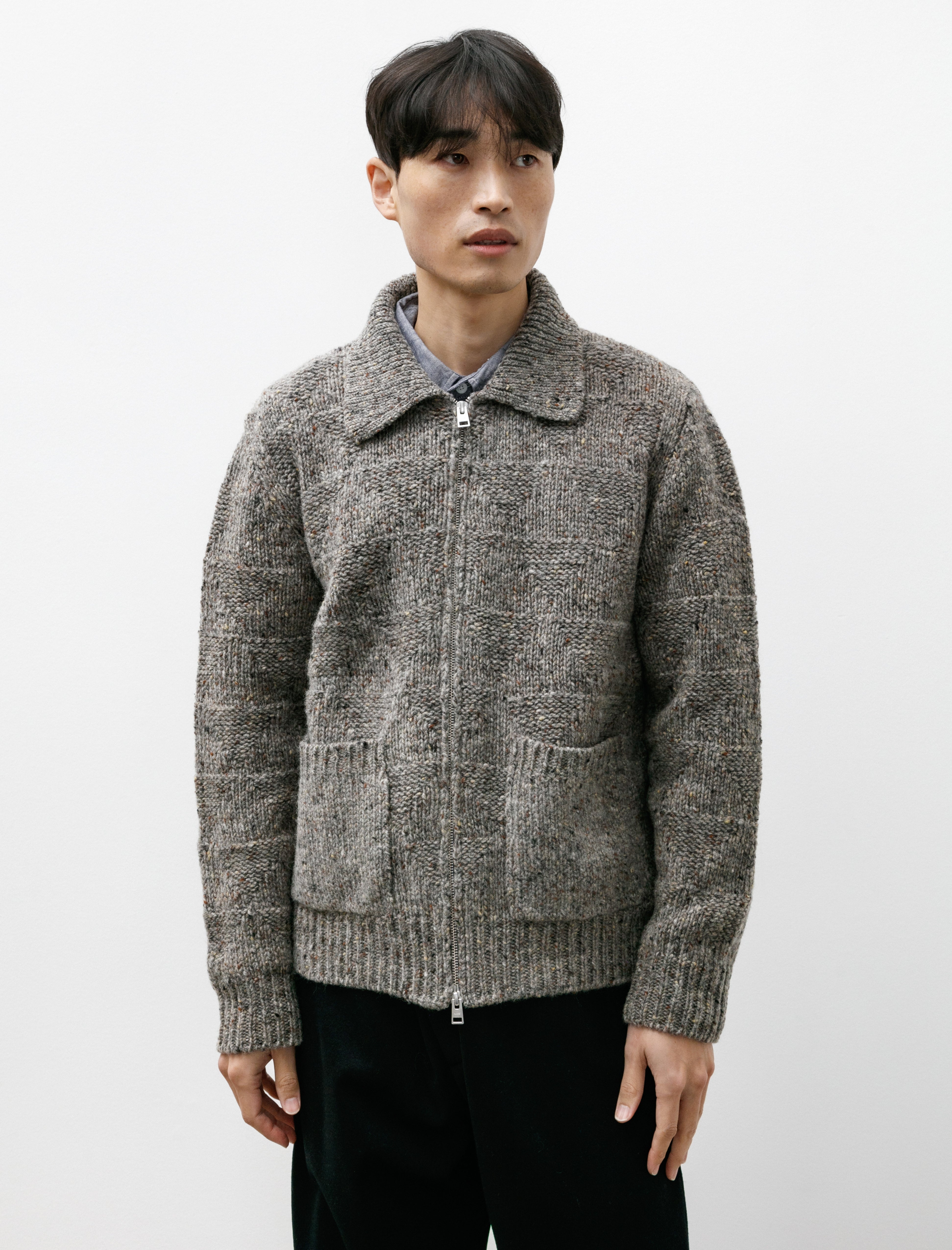 Norse Projects Erik Donegal Diamond Jacket - Grey Melange | Garmentory