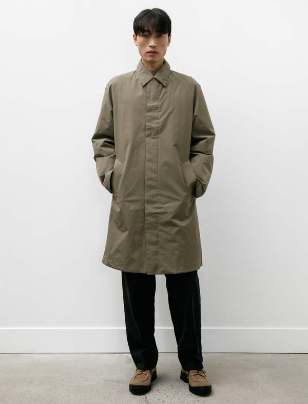 Norse Projects Vargo Raglan Mac Coat - Sediment Green