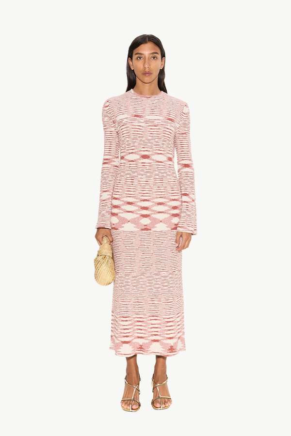 simon miller axon rib-knit midi-dress Gummy Green Multi Axon Dress