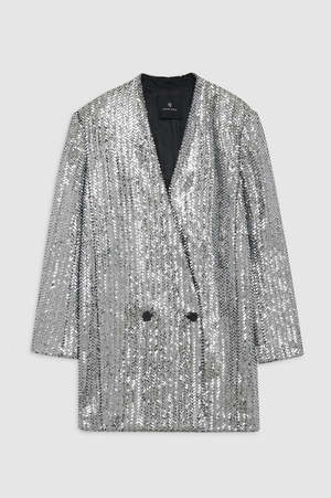 Anine Bing Veneda Mini Dress - Silver Sequin | Garmentory