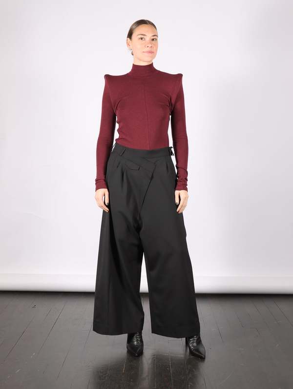 Serienumerica Asymmetric Trousers - Black