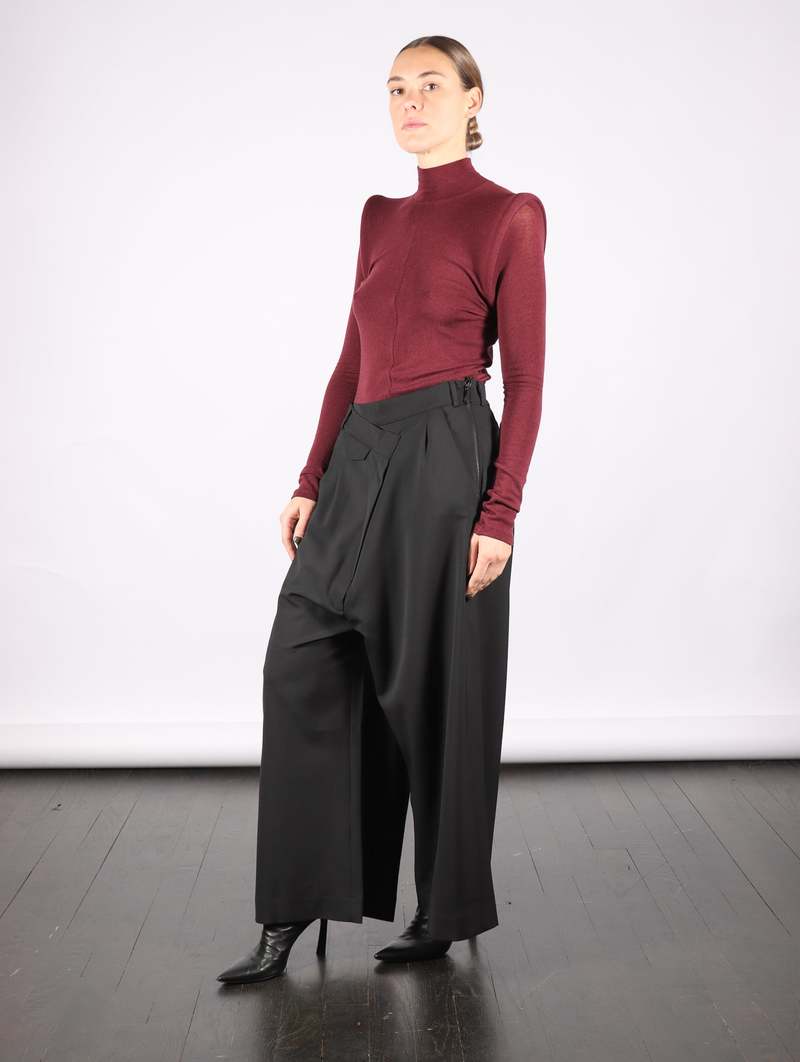 Serienumerica Asymmetric Trousers - Black Serienumerica Asymmetric Trousers - Black