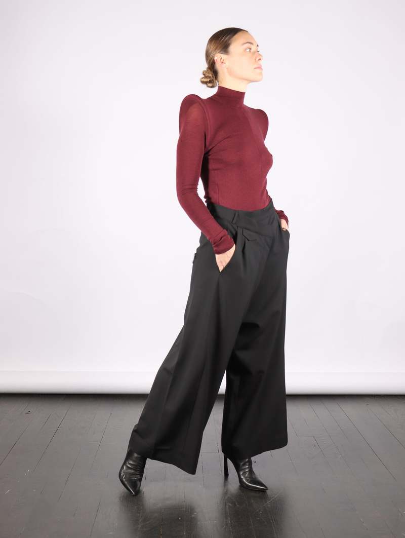 Serienumerica Asymmetric Trousers - Black Serienumerica Asymmetric Trousers - Black