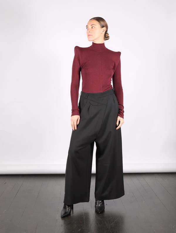 Serienumerica Asymmetric Trousers - Black Serienumerica Asymmetric Trousers - Black