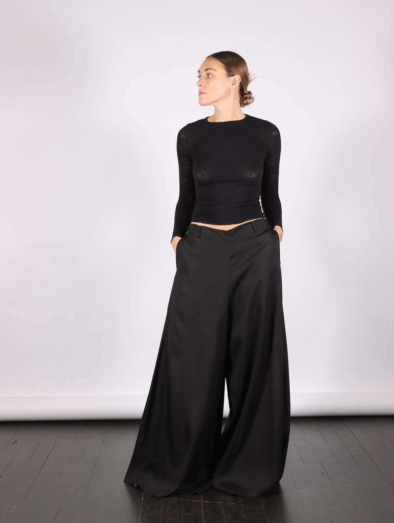 Serienumerica Wide Leg Trousers - Black Serienumerica Wide Leg Trousers - Black