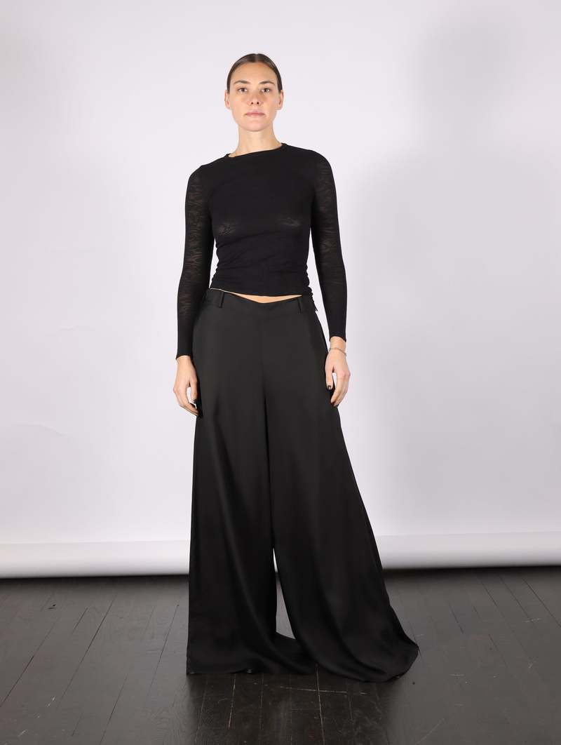 Serienumerica Wide Leg Trousers - Black Serienumerica Wide Leg Trousers - Black
