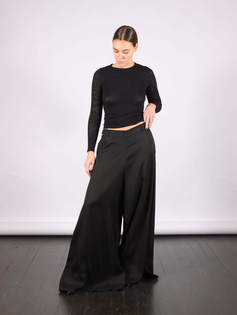 Serienumerica Wide Leg Trousers - Black Serienumerica Wide Leg Trousers - Black