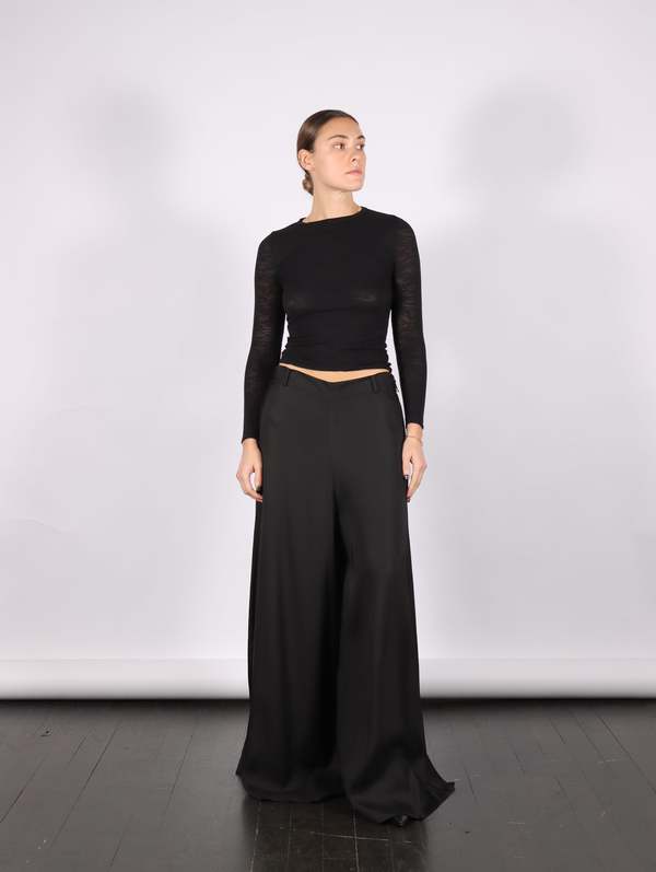 Serienumerica Wide Leg Trousers - Black Serienumerica Wide Leg Trousers - Black