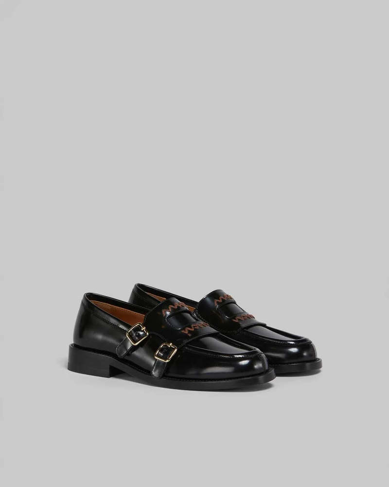 国内発送/送料関税込【MARNI】MOMS BAMBI 3.0' LOAFER Black leather Bambi 3.0 loafer with double buckle | Marni