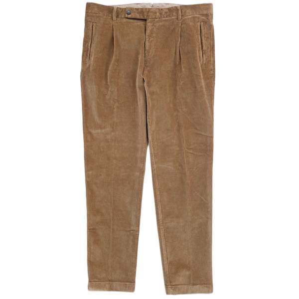 Fresh Corduroy Pleated Chino Pants - Khaki