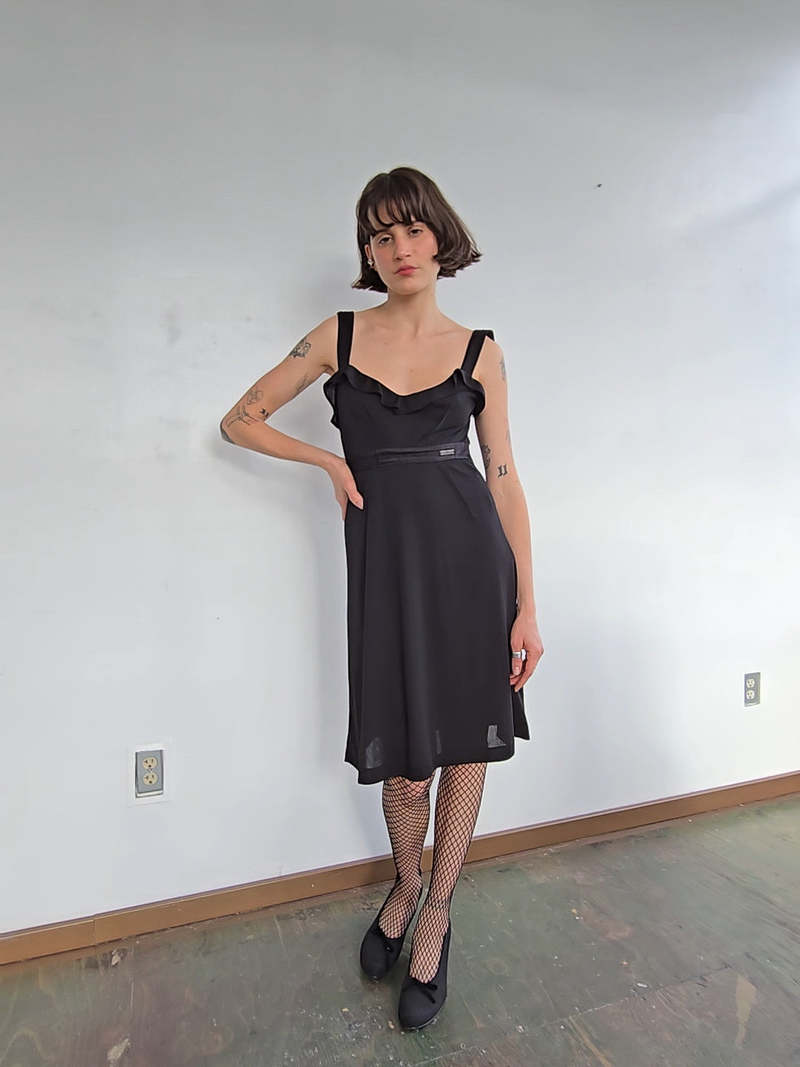 wool a line dress Womens Cashmere Ribbed Knit A-Line Dress Long Sleeve V Neck Midi Dress main image 0