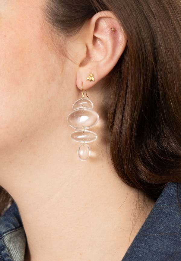 TENTHOUSANDTHINGS TTT 18k Small Oval Totem Crystal Earring