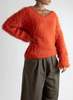 LOOK V-Neck Fuzzy Sweater - Flame - Thumbnail 3