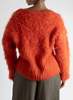 LOOK V-Neck Fuzzy Sweater - Flame - Thumbnail 5