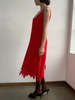 Vintage Lasercut Shift Dress - Flame - Thumbnail 4