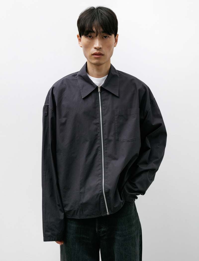 ACNE STUDIOS ブラック Karty シャツ Acne Studios Zip Up Shirt - Charcoal Black | Garmentory