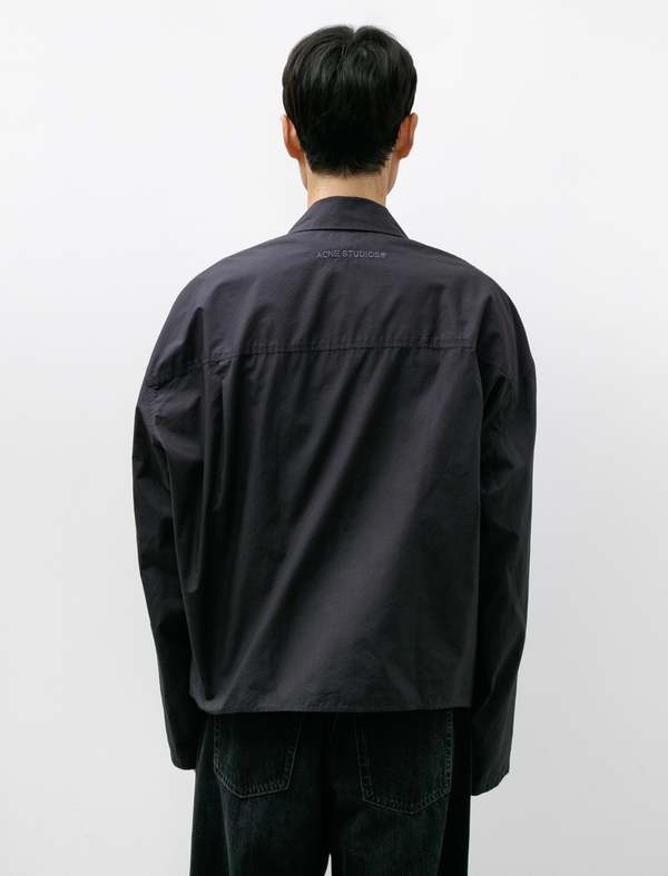 Acne Studios Zip Up Shirt - Charcoal Black | Garmentory