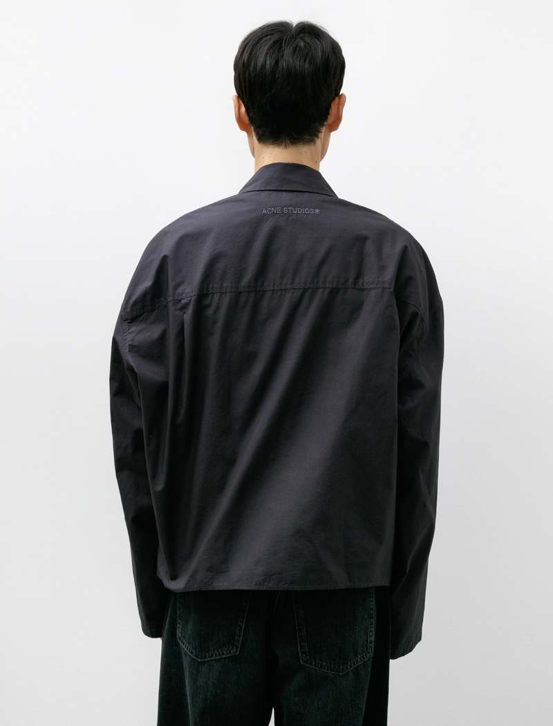 Acne Studios Zip Up Shirt - Charcoal Black | Garmentory