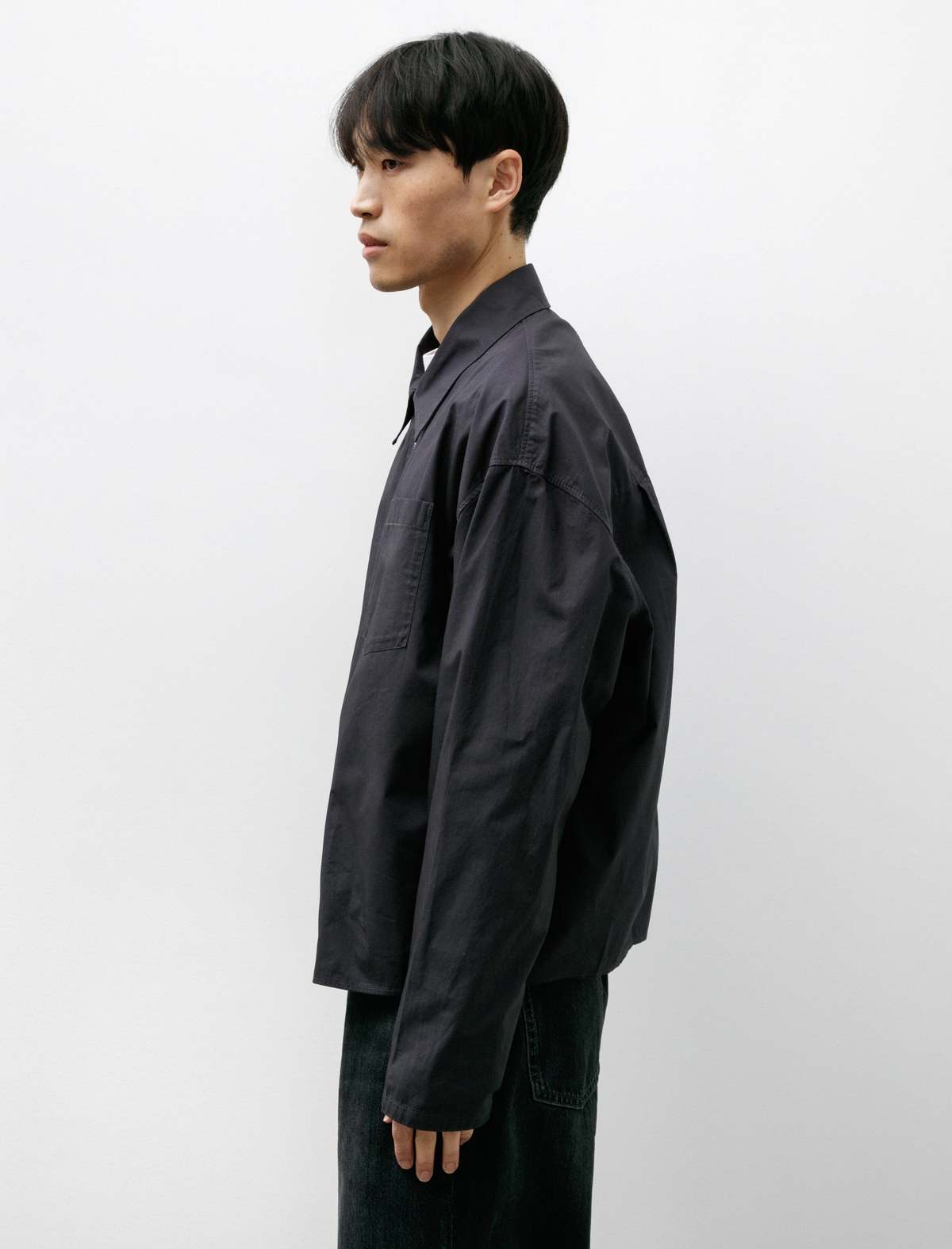 Acne Studios Zip Up Shirt - Charcoal Black | Garmentory
