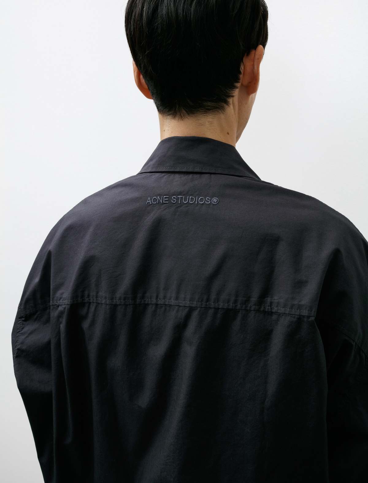 Acne Studios Zip Up Shirt - Charcoal Black | Garmentory