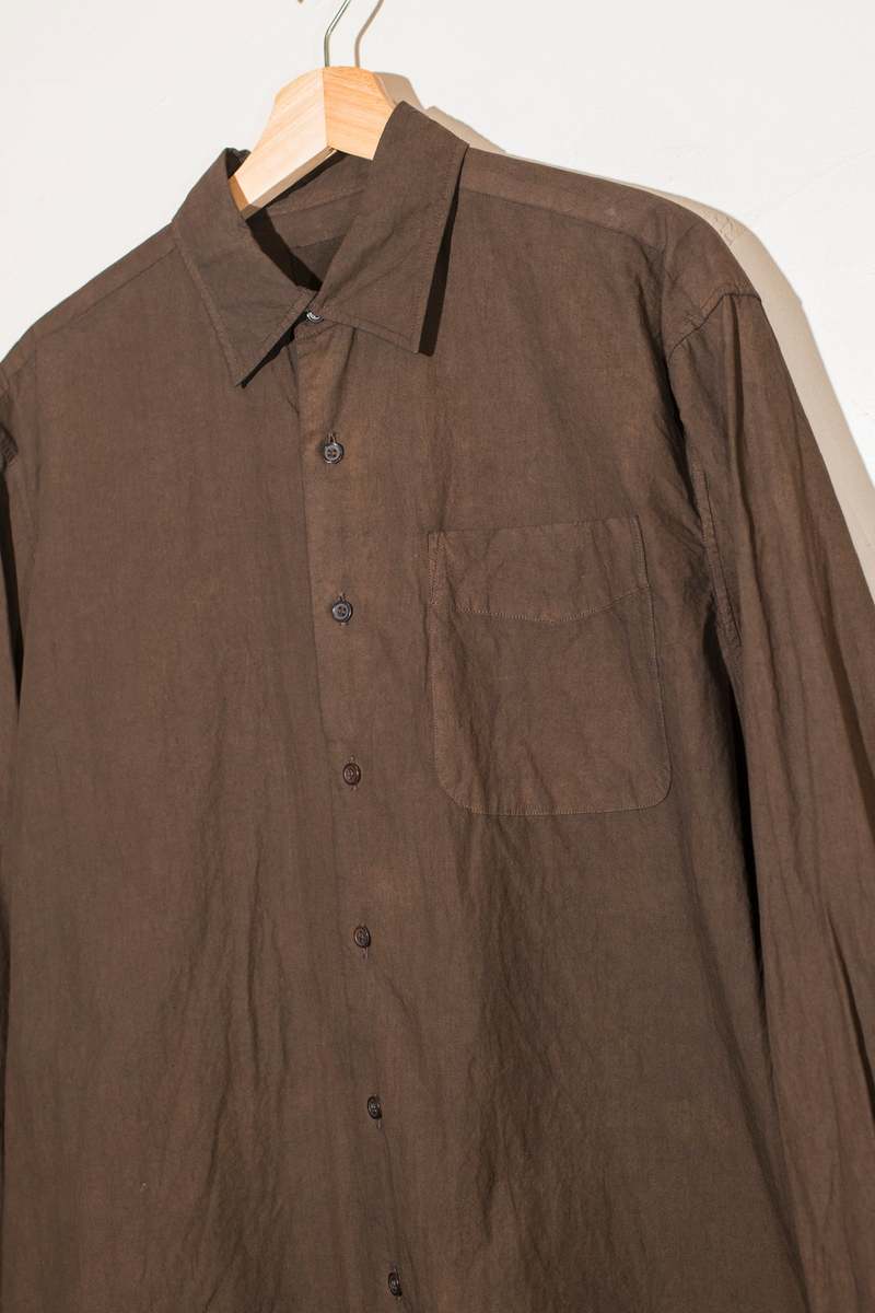 YOKO SAKAMOTO / WORK SHIRT 「brown」 サイズL Namu Shop - Yoko Sakamoto Fit S/S Shirt - Brown