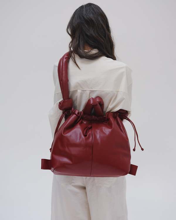 Ölend Bolsa Ona Vegan Leather Soft Bag - Cherry Red | Garmentory