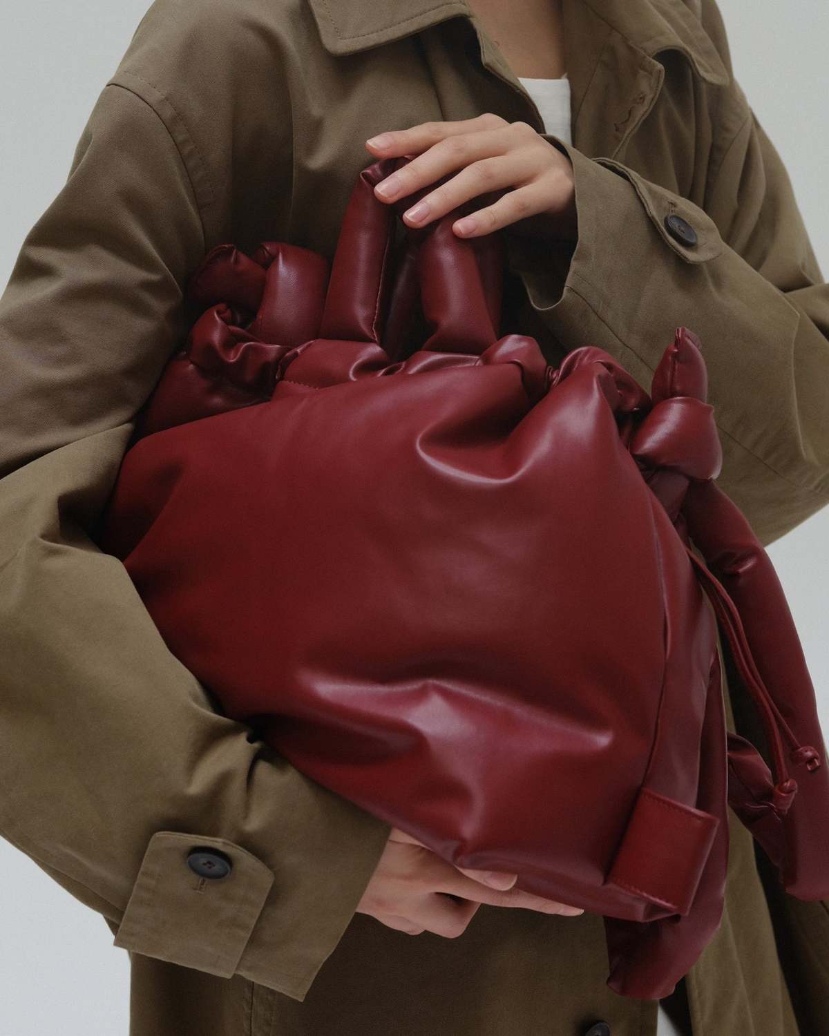 Ölend Bolsa Ona Vegan Leather Soft Bag - Cherry Red | Garmentory