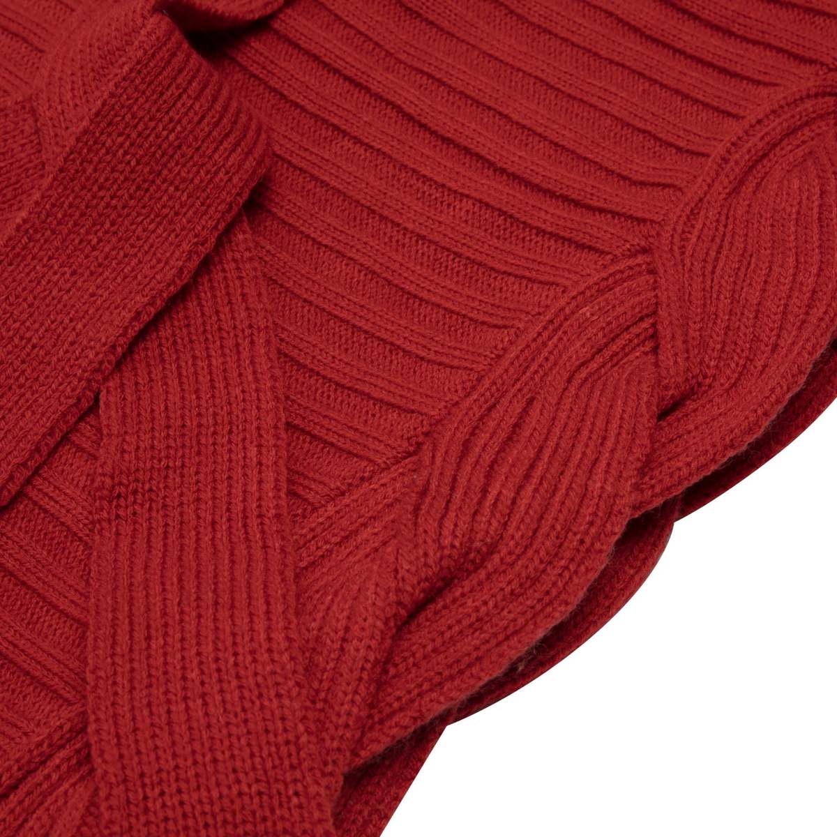 Sundazed Braided Cable Belted Mock Neck Pullover Sweater - Rust - Image 2 of 4