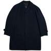 Respo Twill Weave Brushed Wool Lined Balmacaan Overcoat - Navy - Thumbnail 1