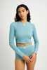 Eliza Faulkner Yuri Waffle Top - Baby Blue - Thumbnail 1