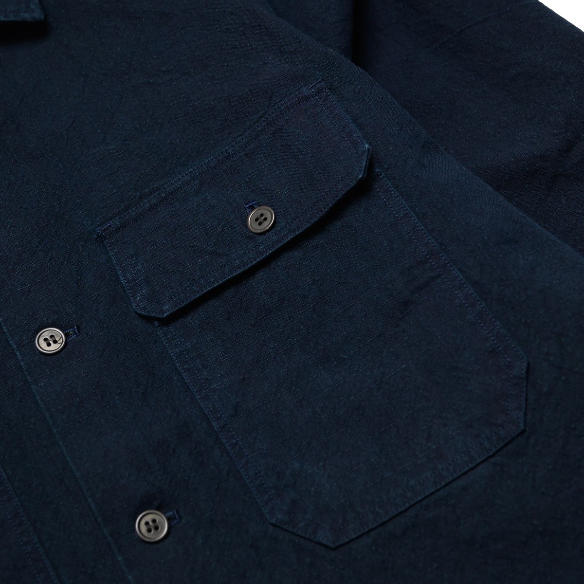 SAMURAI JEANS Cotton Ripstop Kokiran Military Shirt - Indigo