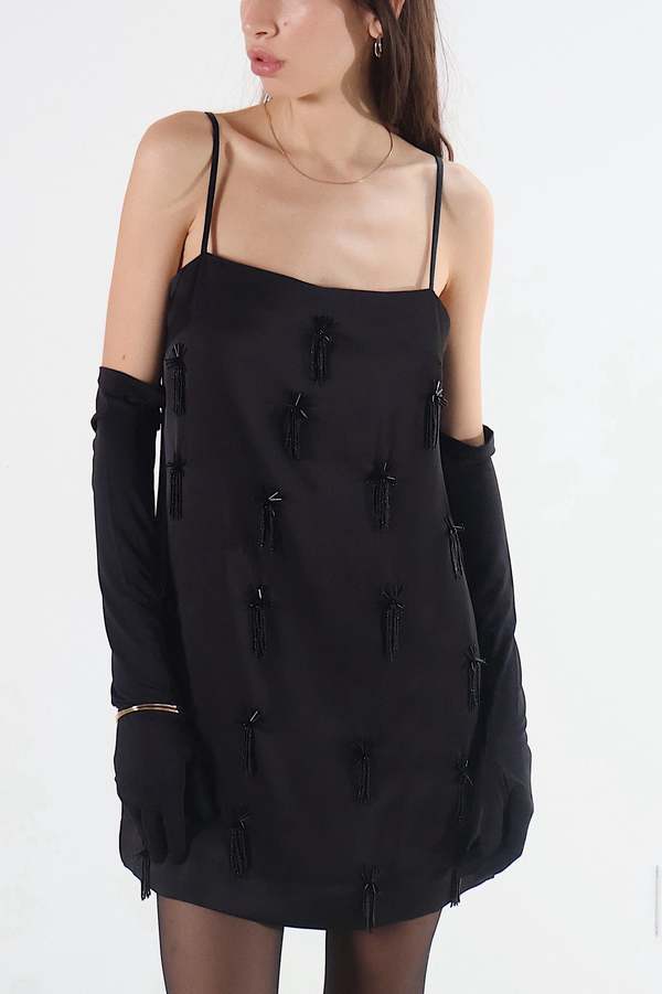 ASTR The Label Cassiel Beaded Mini Dress - Black | Garmentory ASTR The Label Cassiel Beaded Mini Dress - Black | Garmentory