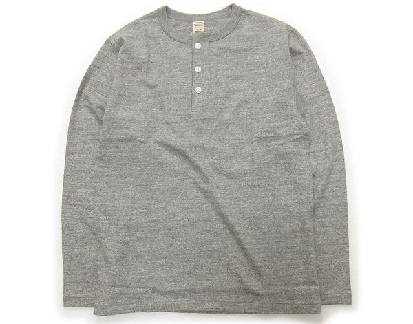Warehouse & Co. Lot 5907 Long Sleeve Henley Neck - Heather Grey
