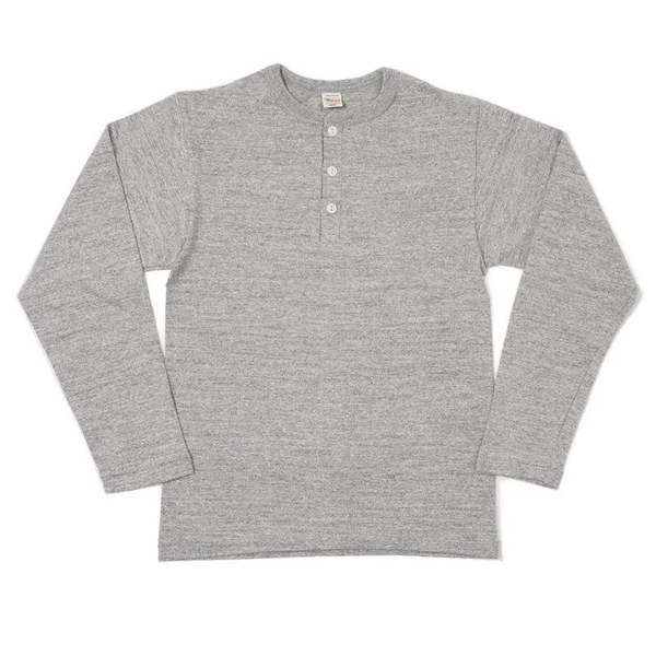 Warehouse & Co. Lot 5907 Long Sleeve Henley Neck - Heather Grey