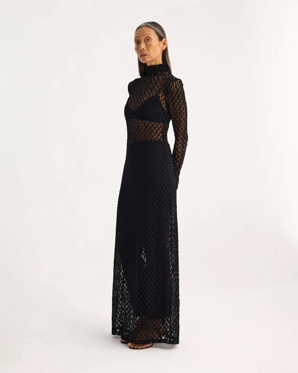 Rohe Geometrical Lace Turtleneck Dress - Black Rohe Geometrical Lace Turtleneck Dress - Black