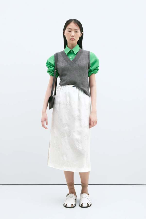 スカート flower jacquard skirt pants shop faerie 2차☆[fa.er.ie] flower jacquard skirt pants (cream)