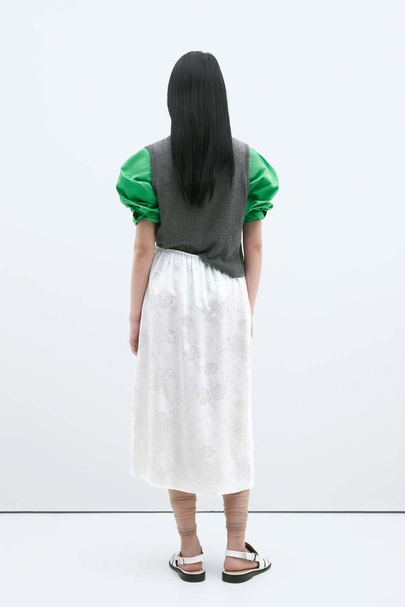 Cordera Flower Jacquard Skirt - Cream | Garmentory