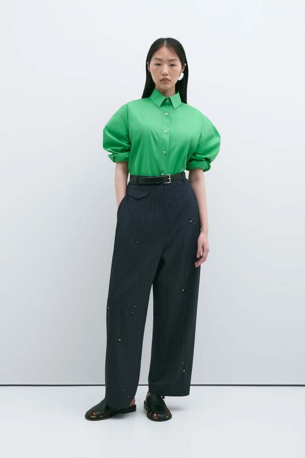 Cordera Tailoring Flower Pants - Pinstripe