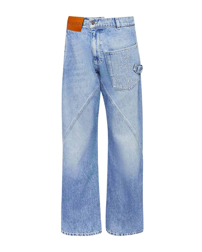 JW ANDERSON Twisted Workwear Denim Jeans - Light Wash Denim