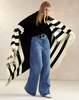 Cynthia Rowley Wool Cashmere Blanket Wrap - Black/White - Thumbnail 3