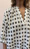 Two Square Ikat Long Caftan - Brown/Cream - Thumbnail 2