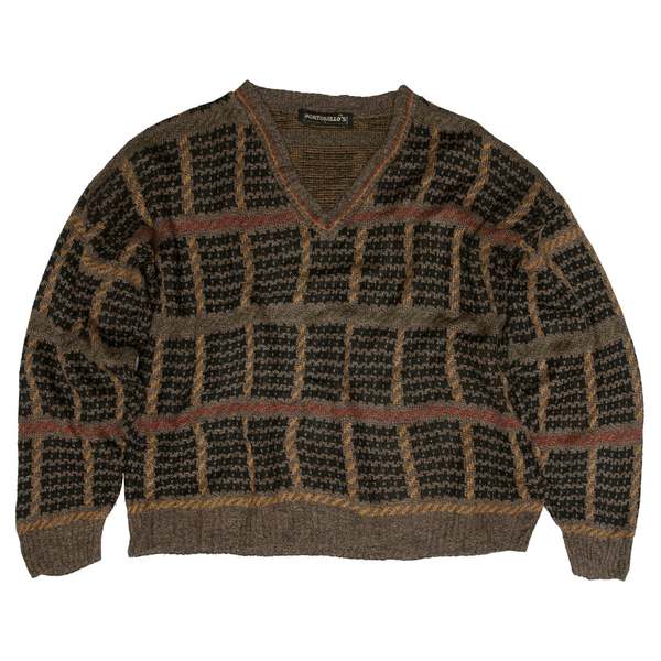 PORTOBELLO'S Mid-Century Jacquard Stranded Virgin Wool Pullover - Butterscotch
