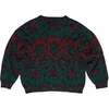 Bruno Altonelli Folk Art Jacquard Stockinette Brushed Wool Blend Jumper - Emerald - Thumbnail 1