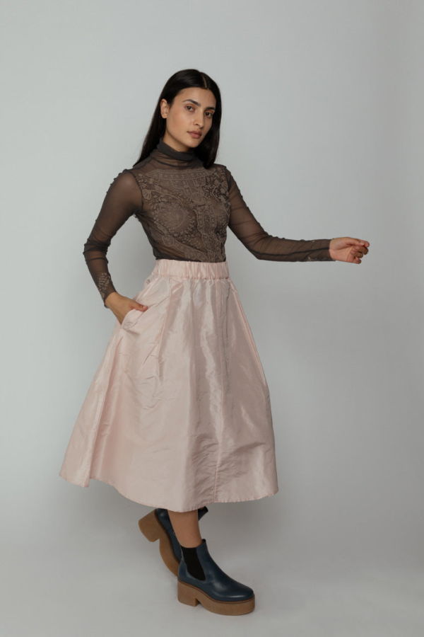 Aquarius Cocktail Taffeta Skirt - Blush