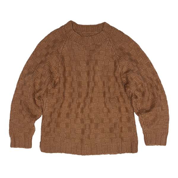 Sundazed Basketweave Stitch Yak Wool Raglan Pullover - Cinnamon