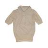 Sundazed Eyelet Diamond Lace Knit Polo Sweater - Wheat - Thumbnail 1