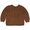 Sundazed Geometric Raised Seam Reverse Stockinette Wool Jumper - Caramel - Thumbnail 1