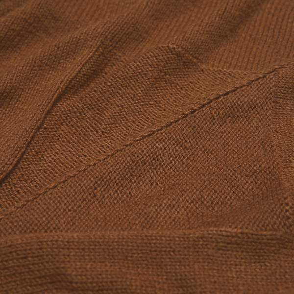 Sundazed Geometric Raised Seam Reverse Stockinette Wool Jumper - Caramel
