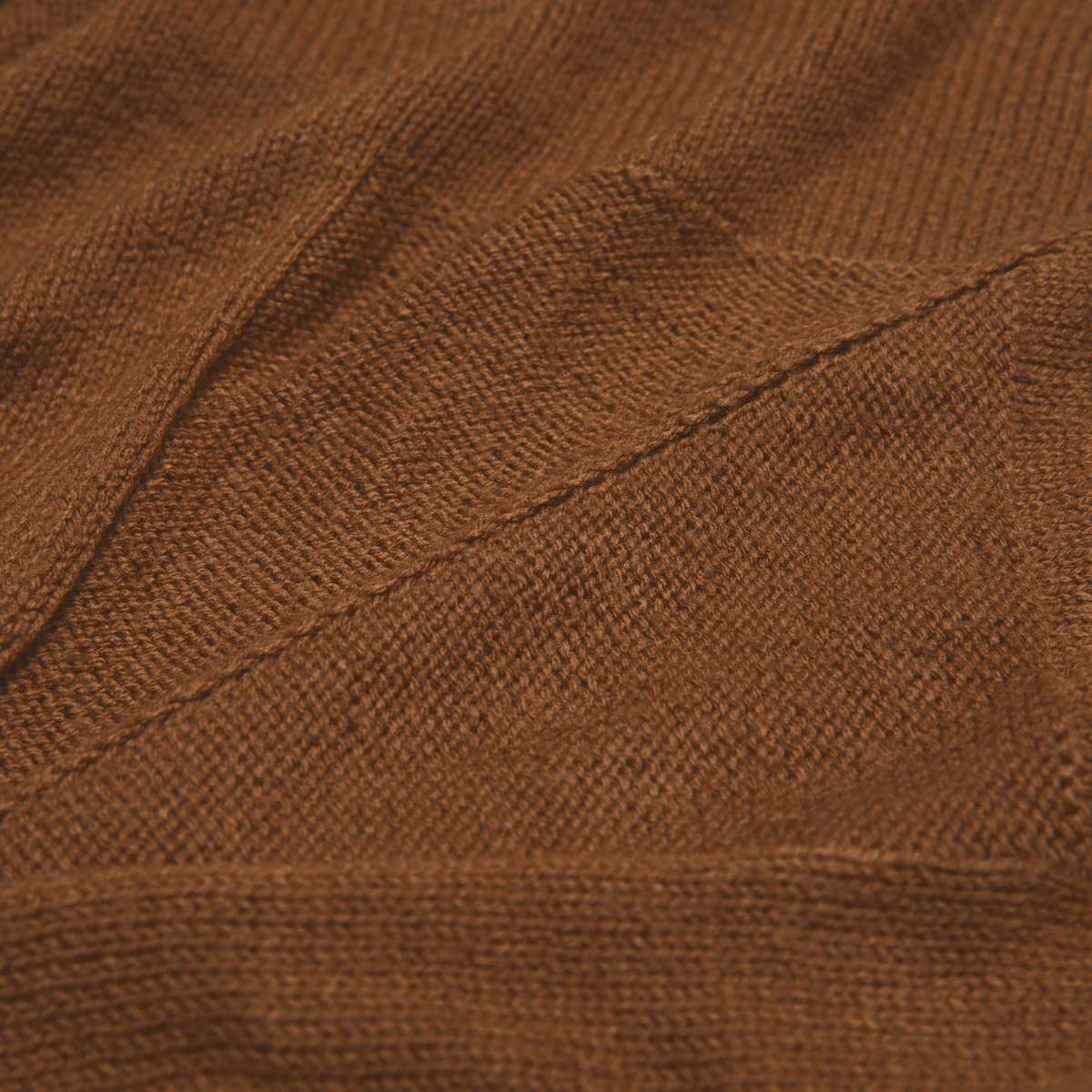 Sundazed Geometric Raised Seam Reverse Stockinette Wool Jumper - Caramel - Image 3 of 3